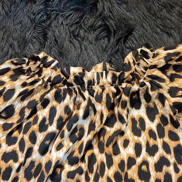 Animal Print Off the Shoulder Top Women's XL - Picture 6 of 7